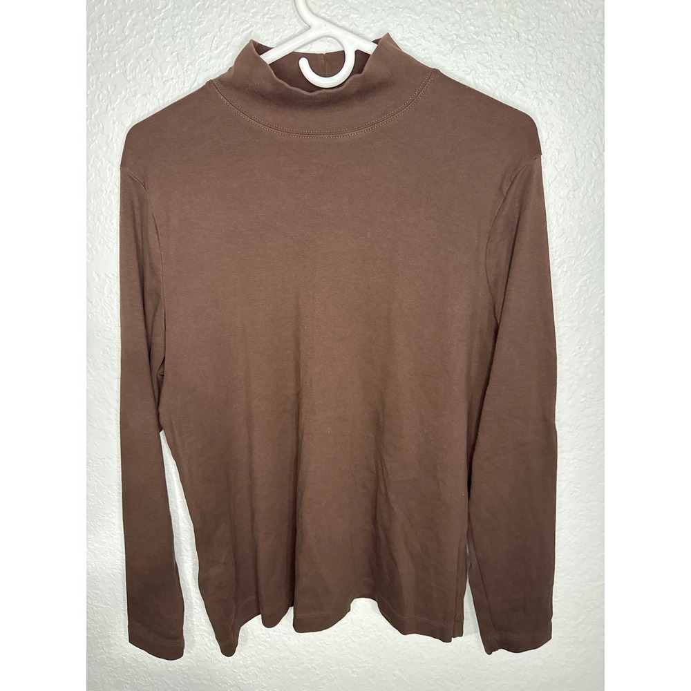 Vintage Jones New York Mock Neck Top Womens 2X Brown Excellent